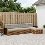  Set vanjskih sofa 5 pcs Prirodna i svjetlosiva Poliester | shoptok.hr