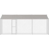  Kavez za psa s krovom Srebrno 600 x 200 x 256 cm Čelik i PE | Eponuda.com