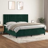  s oprugama i madracem tamnozeleni 200x200 cm baršunasti | shoptok.hr