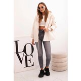 Kesi Włoski Women's quilted jacket with a hood light beige | shoptok.hr