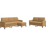 vidaXL 3-dijelni set sofa s jastucima smeđi baršunasti | shoptok.hr