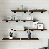 vidaXL Stenske police 8 kosov rjavi hrast 40x20x1,5 cm inženirski les | Shoptok.si