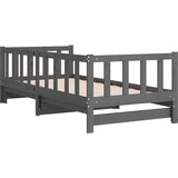  Dnevni ležaj na izvlačenje sivi 2x(90x190) cm masivna borovina | Shoptok.si