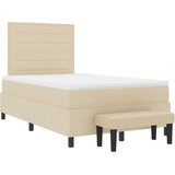  Krevet s boxspringom s madracem i klupom krem 120x200 cm tkanina | shoptok.hr