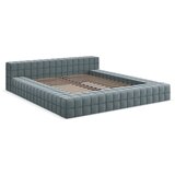 Makamii Svijetlo plavi tapecirani bračni krevet s podnicom 160x200 cm Akela – | shoptok.hr