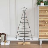 vidaXL Božićno drvo u obliku čunja s stalakom Crna 90 cm Čelik | shoptok.hr