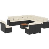  14-dijelni set vrtnih sofa s jastucima poliratan crni | shoptok.hr