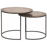 LABEL51 Kovinske okrogle mizice v kompletu 2 ks v bronasti barvi ø 55 cm Circle –