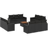  13-dijelni set vrtnih sofa s jastucima poliratan crni | shoptok.hr