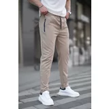 Madmext Camel Zipper Detailed Men's Trousers 6520