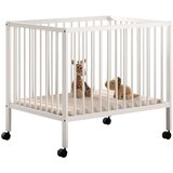 Vipack Bijeli putni krevetić od masivne bukve s podesivom visinom/na kotačićima 95x75 cm Dino – | shoptok.hr
