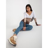 RUE PARIS Blouse-RV-BZ-8429.18P-white-brown | ePonuda.com