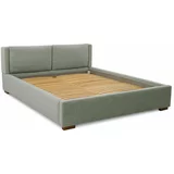 Scandic Sivi tapecirani bračni krevet s prostorom za odlaganje s podnicom 160x200 cm Dreamer –