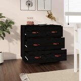  Komoda crna 80 x 40 x 75 cm od masivne borovine | shoptok.hr