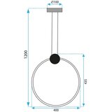 Toolight Stropni luster LED APP1396-CP GOLD 40cm | shoptok.hr