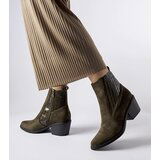 Gemre Green eco-suede ankle boots on a low block heel Sovere | Shoptok.si