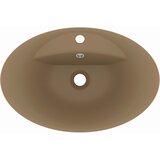  Luksuzni ovalni umivaonik mat krem 58,5 x 39 cm keramički | shoptok.hr