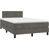  Krevet box spring s madracem LED tamnosivi 120 x 200 cm baršun | shoptok.hr