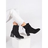 Shelvt Women's black suede boots with a ruffled upper | Eponuda.ba