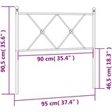  Kovinsko vzglavje belo 90 cm | Shoptok.si
