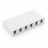 Nazidna kutija, 6-portna, prazna,bijela, Keystone