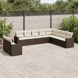  10-dijelni set vrtnih sofa od poliratana s jastucima smeđi | shoptok.hr