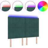  LED vzglavje z LED lučmi Geometrični Temno zelena 144 cm Žamet, (5000043904) | Shoptok.si