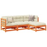 vidaXL 4-dijelni set vrtnih sofa s jastucima voštano smeđi od borovine Cijene