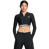 Ženska majica HeatGear Rib 1/4 Zip LS Top Black XL
