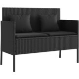  The Living Store Vrtna klop z blazinami črn poli ratan - Vrtna Klop, (21460221) | Shoptok.si