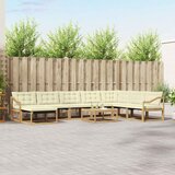  Set vanjskih sofa 9 kom. Bijela i krem Čvrsto drvo akacije | shoptok.hr