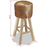 Barska stolica od prave kože i masivne tikovine | shoptok.hr