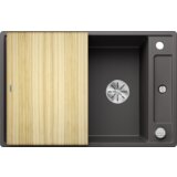 Blanco pomivalno korito AXIA III 45 S InFino SILGRANIT deska les, z daljin. prim. - KAMNITO SIVA | Shoptok.si