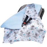 Medi Partners Baby carrier wrap – blanket with hood 85x85 cm – Wafel – Teddy + blue Wafel | ePonuda.com