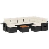  10-dijelni set vrtnih sofa s jastucima crni od poliratana | shoptok.hr