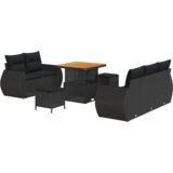 vidaXL 8-dijelni vrtni kauč set s jastucima crni poli ratan akacije | shoptok.hr