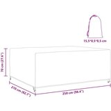 vidaXL Prevleka za zunanje pohištvo Črna 250 x 210 x 70 cm 600D | Shoptok.si