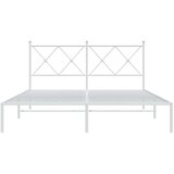  Metalni okvir za krevet s uzglavljem bijeli 150x200 cm | shoptok.hr