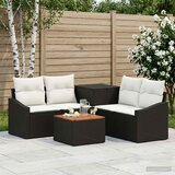  Set sofe 6 kom. Crna i krem-bijela Poli Rattan i čelik | shoptok.hr
