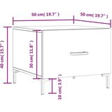  Stolić za kavu bijeli 50 x 50 x 40 cm od konstruiranog drva | shoptok.hr
