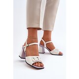 S. BARSKI Elegant High-Heeled Sandals with White Ornament D&A | shoptok.hr