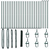 vidaXL Heksagonalna Ograja Zelena 1.2x50 m Jeklo, Ograjne Stebri s Podnožji 13 kos Ø32mm 68.5cm Galvanizirano Jeklo Cene