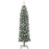  Umjetno vitko božićno drvce Zelena i bijela 210 cm | shoptok.hr