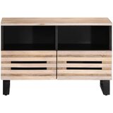 Maison Chic TV omarica - TV stojalo - Televizijska omarica bela 70x34x46 cm trden mangov les, (21699642) Cene