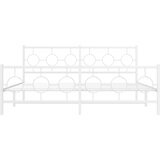  Metalni okvir kreveta uzglavlje i podnožje bijeli 183x213 cm | shoptok.hr