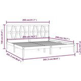  Za krevet od masivne borovine crni 200 x 200 cm | shoptok.hr