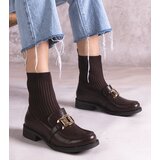 Gemre Brown ankle boots with fabric upper Kris | Shoptok.si