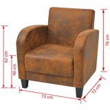  Fotelj rjavo umetno semiš usnje | Shoptok.si