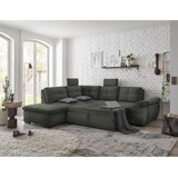 CARRYHOME KOTNA SEDEŽNA GARNITURA, mikrovelur temno zelena | Shoptok.si