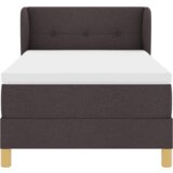  Krevet s uzglavljem i madracem - Tamnosmeđi - 100x200 cm - Tkanina | shoptok.hr